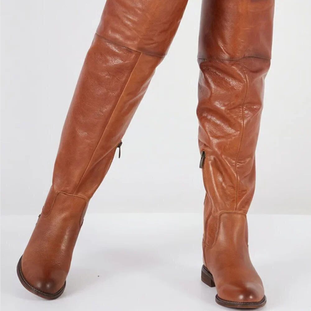 Franco Sarto Leather Over the Knee Boots Haleen (Wide Calf)